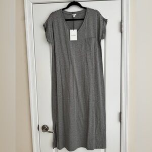 Cuyana Gray V-Neck Jersey Maxi Dress